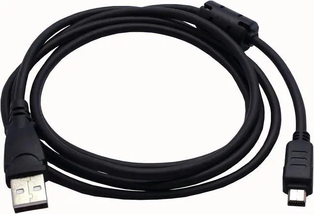 Alt view image 2 of 4 - Olympus CB-USB5 / USB6 Compatible USB Data Cable w/ Ferrite, Black by Cybertech, Compatible with: Olympus C-5500 Sport Zoom / C-7000 Zoom, etc...
