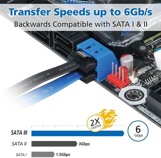 Alt view image 3 of 7 - Akasa PROSLIM SATA 3.0 15 cm 0.15 m SATA SATA Black SATA Cable SATA Cables