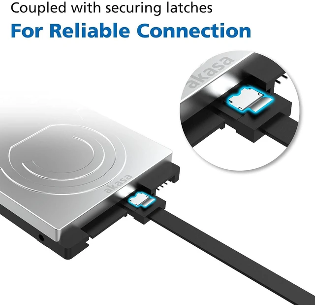 Alt view image 4 of 7 - Akasa PROSLIM SATA 3.0 15 cm 0.15 m SATA SATA Black SATA Cable SATA Cables