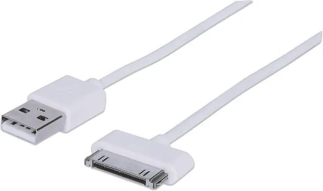 Main image of Manhattan 391856 A Male/30-Pin Male, 1.2m iLynk USB Cable, 4-Foot (White)