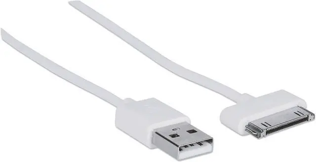 Alt view image 2 of 7 - Manhattan 391856 A Male/30-Pin Male, 1.2m iLynk USB Cable, 4-Foot (White)