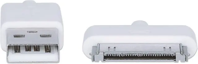 Alt view image 5 of 7 - Manhattan 391856 A Male/30-Pin Male, 1.2m iLynk USB Cable, 4-Foot (White)