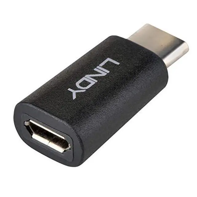 Alt view image 2 of 4 - LINDY 41896 USB 2.0 Type C Male to Micro-B Female Adapter - Black