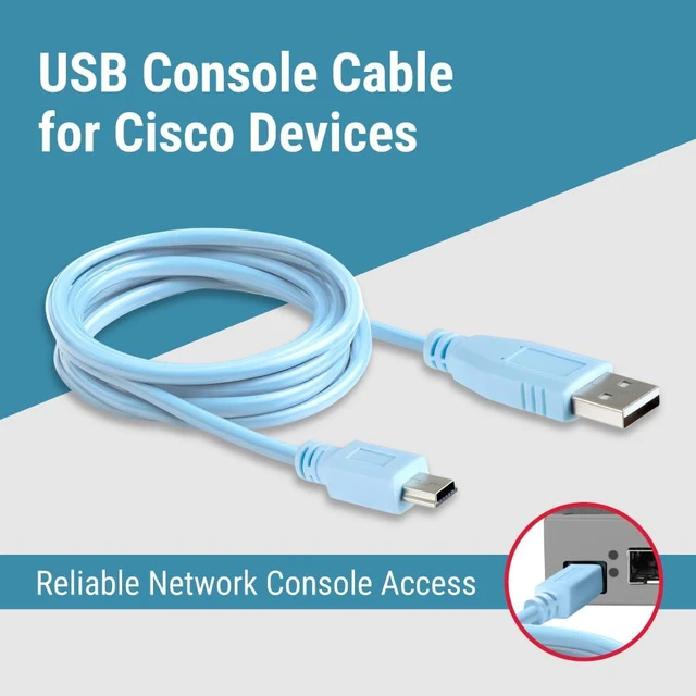 Alt view image 4 of 7 - Cisco Blue USB Console Cable, 6', CAB-CONSOLE-USB - Lifetime Warranty