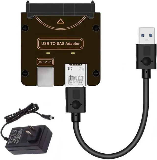 Main image of chenyang USB 3.0 to SAS Adapter for 2.5/3.5" SFF-8482 SAS Hard Disks to USB Converter Adapter with Power Supply (Need Power Supply to Work)