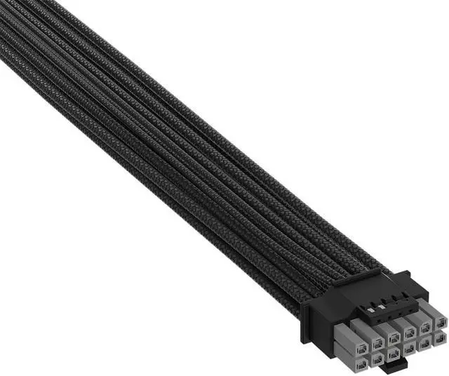 Alt view image 3 of 5 - CORSAIR Elite Premium Individually Sleeved PCIe 12V-2x6 to PCIe 12V-2x6 600W PSU Cable Triple-Mesh Paracord Sleeve, Low-Profile Cable Combs, Compatible with 12V-2x6 PSUs Black