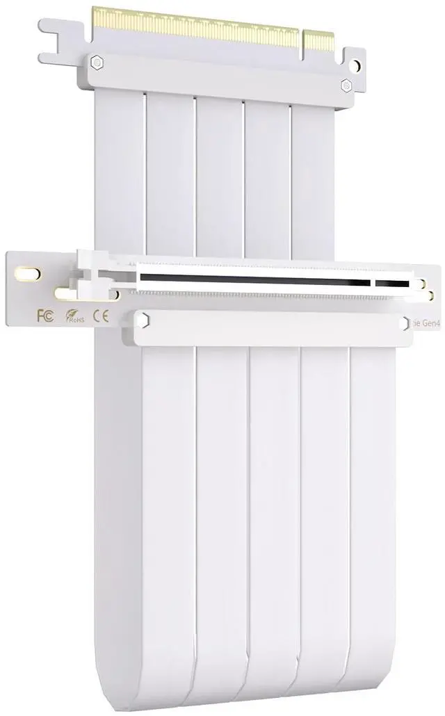 Main image of GLOTRENDS 300mm PCIe 4.0 X16 Riser Cable White Color for PCIe 4.0/3.0 GPUs, Such as GeForce RTX 40/30 Series and AMD Radeon RX7000/RX6000 Series, etc