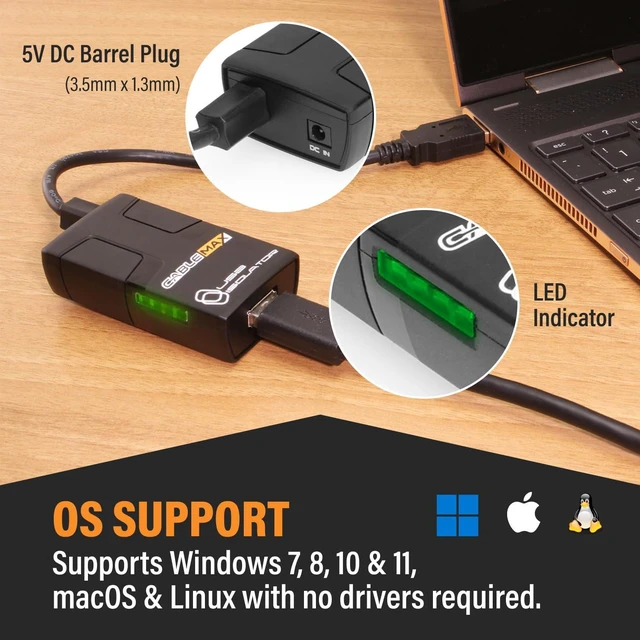 Alt view image 7 of 7 - Cablemax 2.0 USB Isolator - High-Speed 480Mbps Data Transfer, 5000V Galvanic Isolation, Ground Loop Eliminator, Surge Protector for Audio Interfaces, Medical, and Industrial Applications