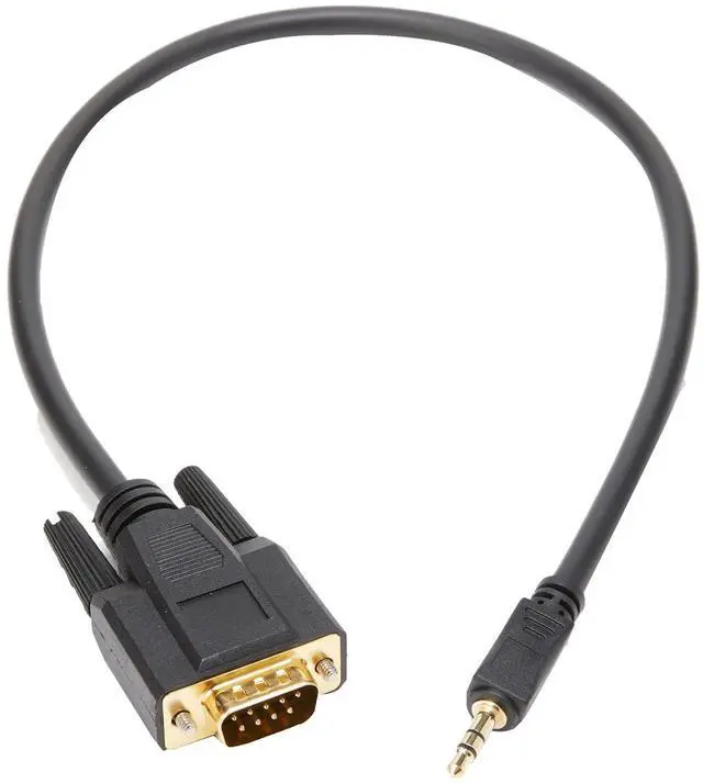 Main image of C2G 0.5M DB9 Male to 3.5 Aux Adapter, 3.5mm Jack to RS232 DB9 Serial Control Cable Black