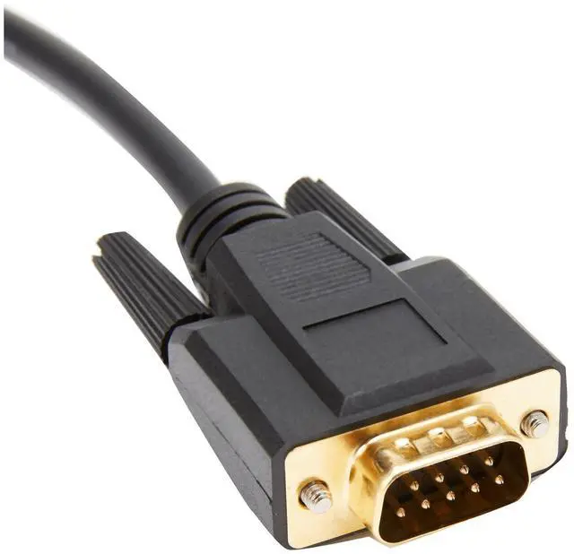 Alt view image 2 of 3 - C2G 0.5M DB9 Male to 3.5 Aux Adapter, 3.5mm Jack to RS232 DB9 Serial Control Cable Black