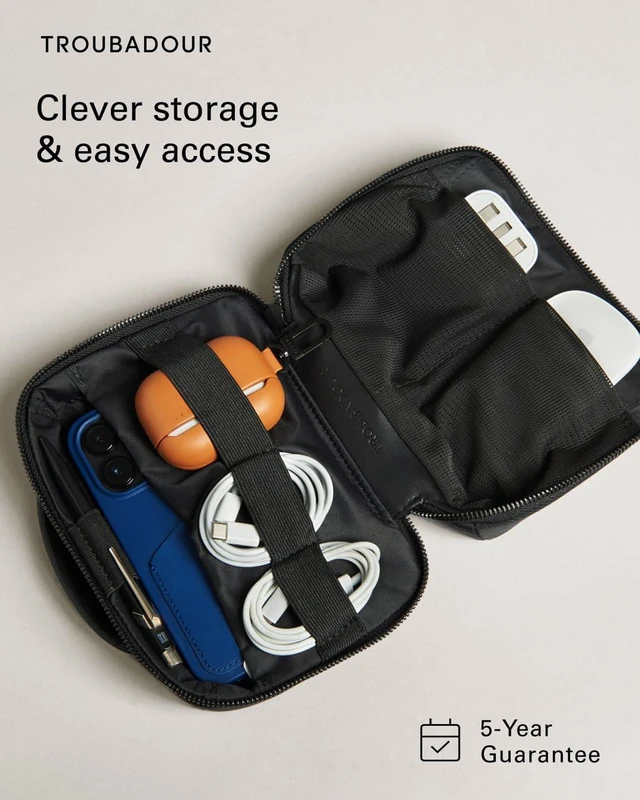 Alt view image 4 of 7 - Troubadour Buddy Case 2.0 Compact Water-Resistant Pouch for Essentials, Electronics & Travel Durable & Lightweight Design for Men & Women Ideal for Small Accessories, Cables, & Toiletries