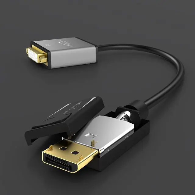 Alt view image 3 of 7 - KabelDirekt DisplayPort DP to DVI Adapter 0,5" / 15 cm (Maximum Resolution 4K 30Hz, 24k Gold-Plated Contacts, Suitable for All Graphics Cards with DP Output to Projector, Monitor with DVI Input)
