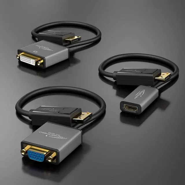 Alt view image 6 of 7 - KabelDirekt DisplayPort DP to DVI Adapter 0,5" / 15 cm (Maximum Resolution 4K 30Hz, 24k Gold-Plated Contacts, Suitable for All Graphics Cards with DP Output to Projector, Monitor with DVI Input)