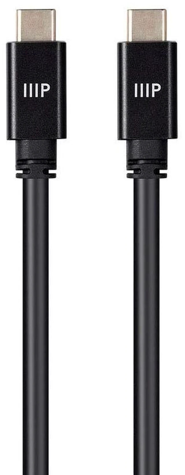 Main image of Monoprice Ultra Compact USB Type-C 3.2 Gen2 Cable - 1 Meter - Black | 10Gbps, 5A, Fast Power Delivery (PD), 4K, SuperSpeed Data Transfers, 3.3 feet (139241)