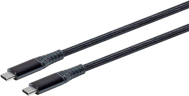 Alt view image 2 of 6 - Monoprice Durable USB 3.2 Gen 2 Type-C Data and Power Kevlar Reinforced Nylon-Braid Cable - 1 Meter - Black