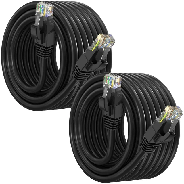 Main image of Maximm Cat 6 Ethernet Cable 50 Ft, (2-Pack) Cat6 Cable, LAN Cable, Internet Cable and Network Cable - UTP (Black)