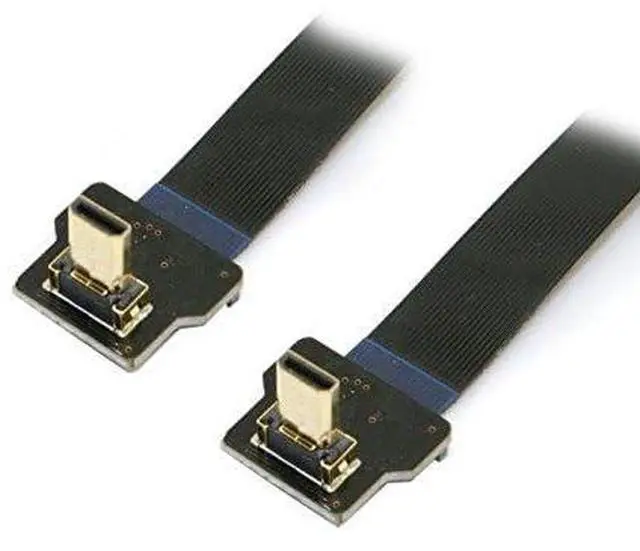 Alt view image 2 of 6 - Cablecc 90 Degree Up Angled FPV Micro HDMI Male to Micro HDMI FPC Flat Cable 20cm for GOPRO Multicopter Aerial Photography