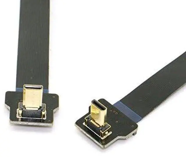 Alt view image 3 of 6 - Cablecc 90 Degree Up Angled FPV Micro HDMI Male to Micro HDMI FPC Flat Cable 20cm for GOPRO Multicopter Aerial Photography