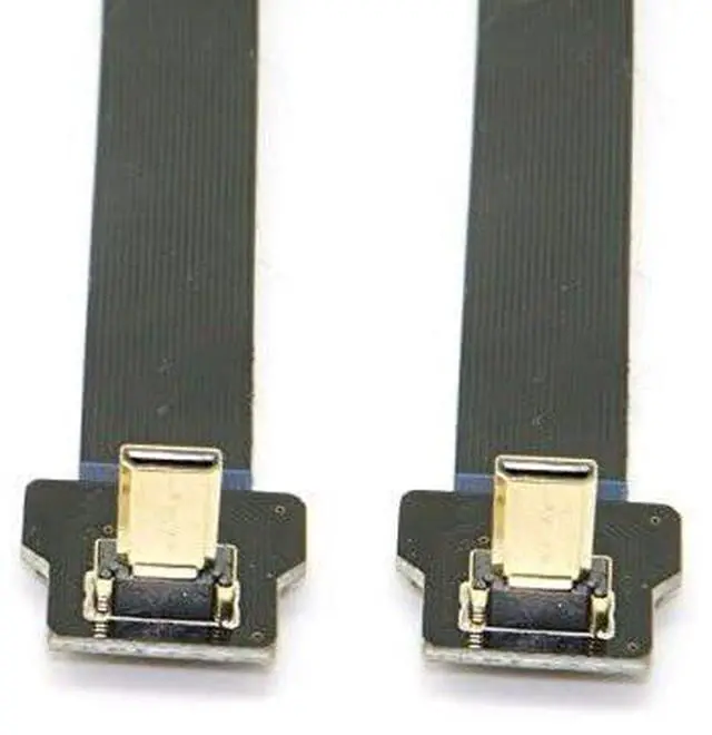 Alt view image 4 of 6 - Cablecc 90 Degree Up Angled FPV Micro HDMI Male to Micro HDMI FPC Flat Cable 20cm for GOPRO Multicopter Aerial Photography