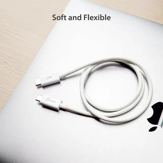 Alt view image 4 of 7 - USB 3.1 Type-C to Type-C Coaxial Cable by j5create, 2.3 Feet