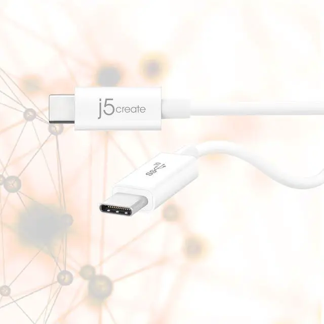 Alt view image 7 of 7 - USB 3.1 Type-C to Type-C Coaxial Cable by j5create, 2.3 Feet