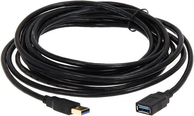 Main image of AYA 15Ft (15 Feet) USB 3.0 SuperSpeed Male A to Female A Extension Cable Gold Plated Black
