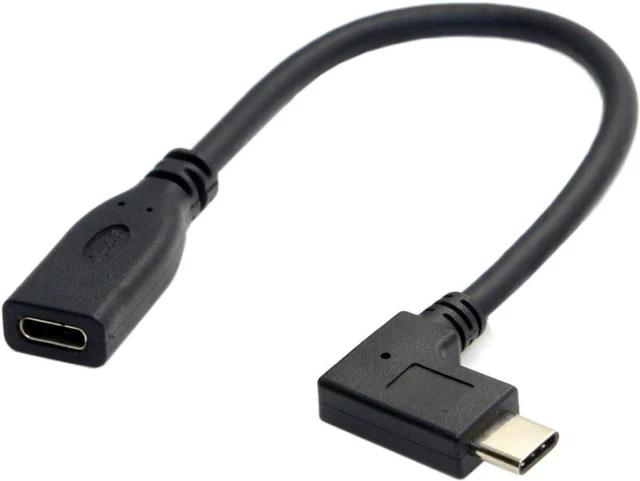 Alt view image 7 of 7 - CY 90 Degree Right Angled USB-C USB 3.1 Type C Male to Female Extension Data Cable for MacBook Tablet 20cm