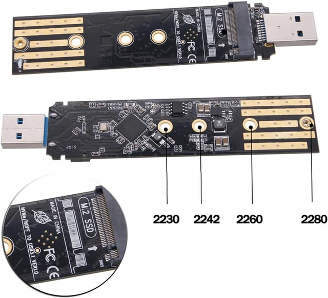 Alt view image 5 of 7 - xiwai USB 3.0 to NVME M-Key M.2 NGFF SATA SSD External PCBA Case Conveter Adapter RTL9210B Chipset