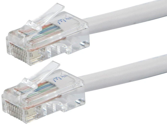 Main image of Buhbo 1 ft CAT 5E UTP Ethernet Network Non Booted Patch Cable (10-Pack), White