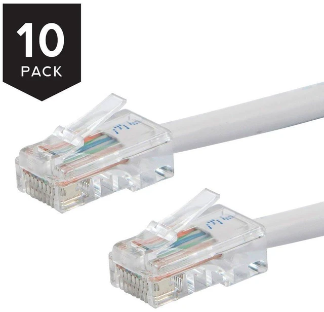 Alt view image 2 of 4 - Buhbo 1 ft CAT 5E UTP Ethernet Network Non Booted Patch Cable (10-Pack), White