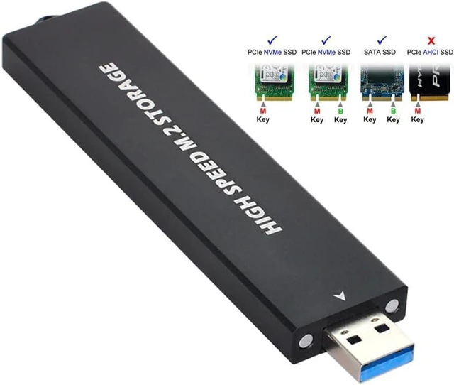 Alt view image 7 of 7 - xiwai USB 3.0 to NVME M-Key M.2 NGFF SATA SSD External PCBA Case Conveter Adapter RTL9210B Chipset