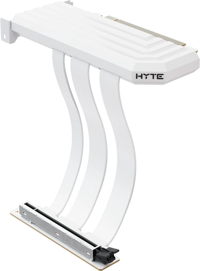 Main image of Hyte PCIe 5.0 Hyper Riser - PCI Express Gen 5.0 Vertical Riser Cable with Reinforced Metal Slot - Snow White (White)
