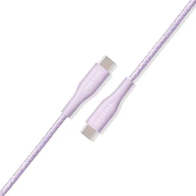 Alt view image 4 of 4 - CASETiFY Powerthru USB-C to USB-C Cable (2m/6.6ft) - Lavender