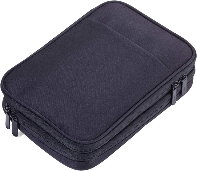 Main image of TROIKA Connected CBO30/BK Cable Organizer with 2 Zipper compartments 2 Interior compartments with mesh Pockets and Elastic Loops for Accessories (Every Day Carry) 1 Exterior Compartment