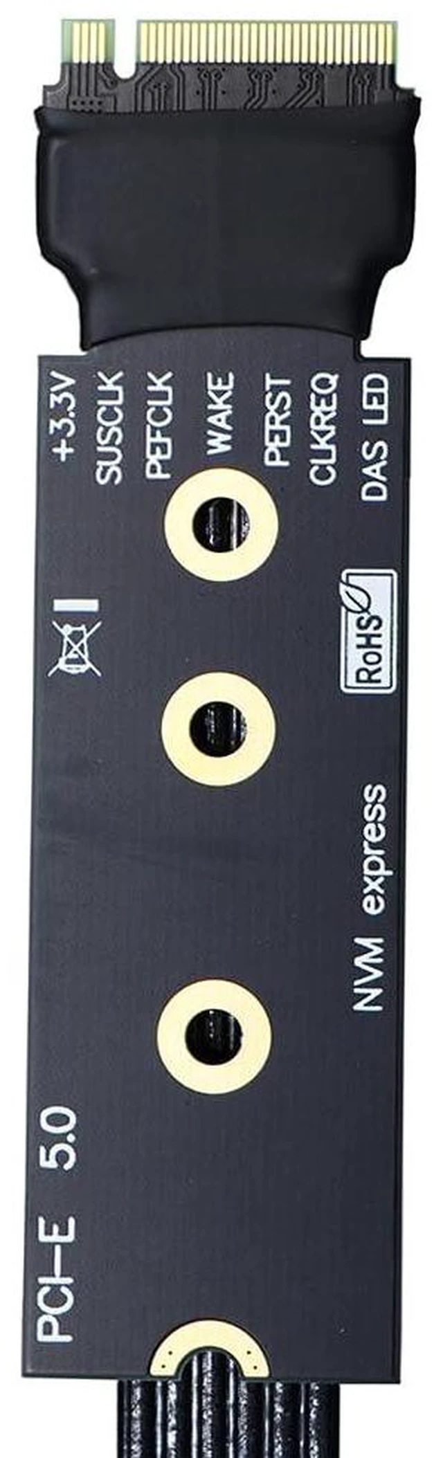 Alt view image 7 of 7 - JMT M22EF-S PCIE5.0 X4 SSD Adapter Cable M.2 Mkey Extender 128Gbps Compatible with M.2 NVME 2280 22110 SSD (30CM)