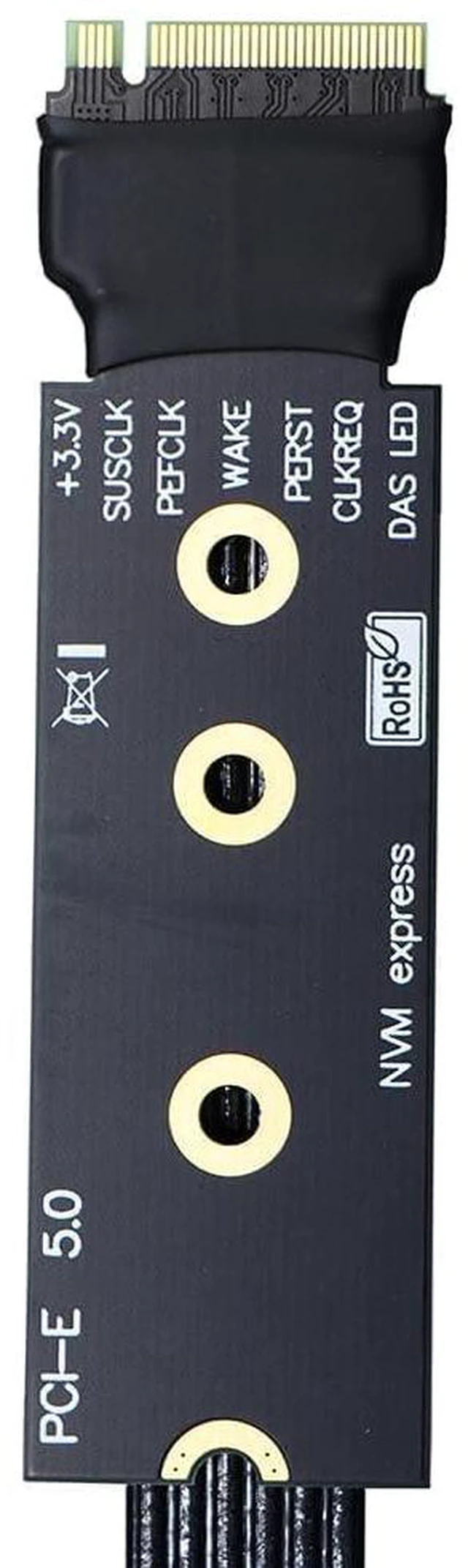 Alt view image 5 of 7 - JMT M22EF-S PCIE5.0 X4 SSD Adapter Cable M.2 Mkey Extender 128Gbps Compatible with M.2 NVME 2280 22110 SSD (30CM)