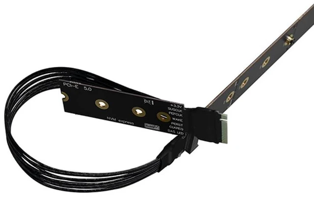Alt view image 6 of 7 - JMT M22EF-S PCIE5.0 X4 SSD Adapter Cable M.2 Mkey Extender 128Gbps Compatible with M.2 NVME 2280 22110 SSD (30CM)