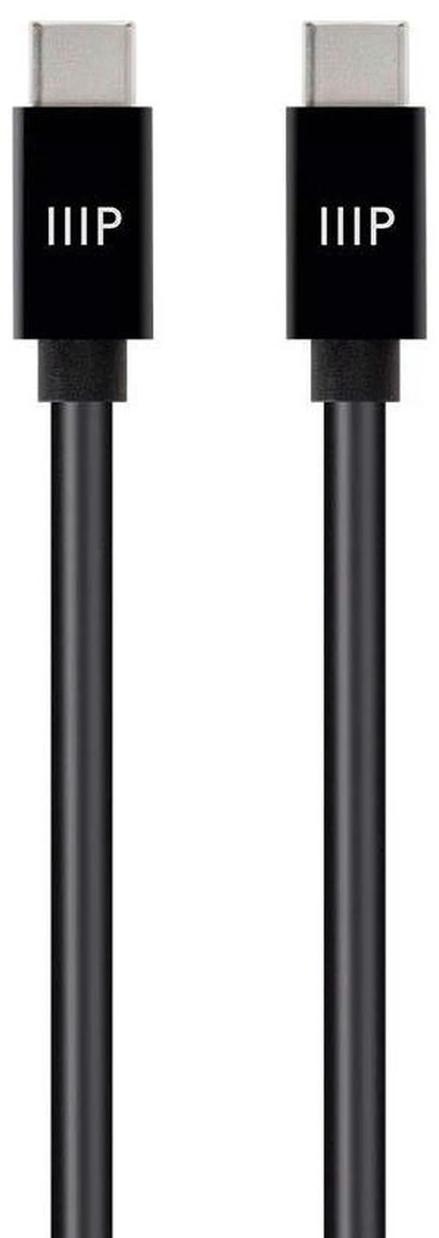 Main image of Monoprice Charge and Sync USB 2.0 Type-C to Type-C Cable - 10 Feet - Black, TPE Jacket, Up to 3A/60W, Up to 480 Mbps - Select Series