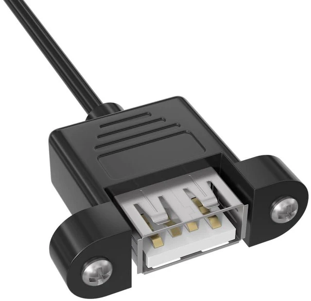 Alt view image 3 of 5 - Cable Leader USB 2.0 Panel-Mount Type A Male to Type A Female Cable (6 Foot (1 Pack))