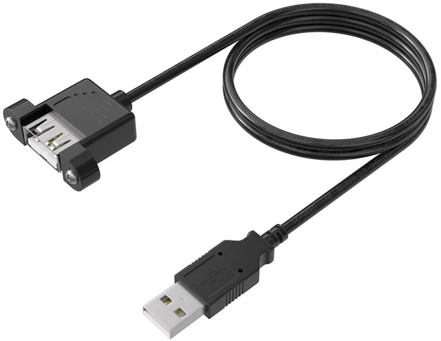 Alt view image 5 of 5 - Cable Leader USB 2.0 Panel-Mount Type A Male to Type A Female Cable (6 Foot (1 Pack))