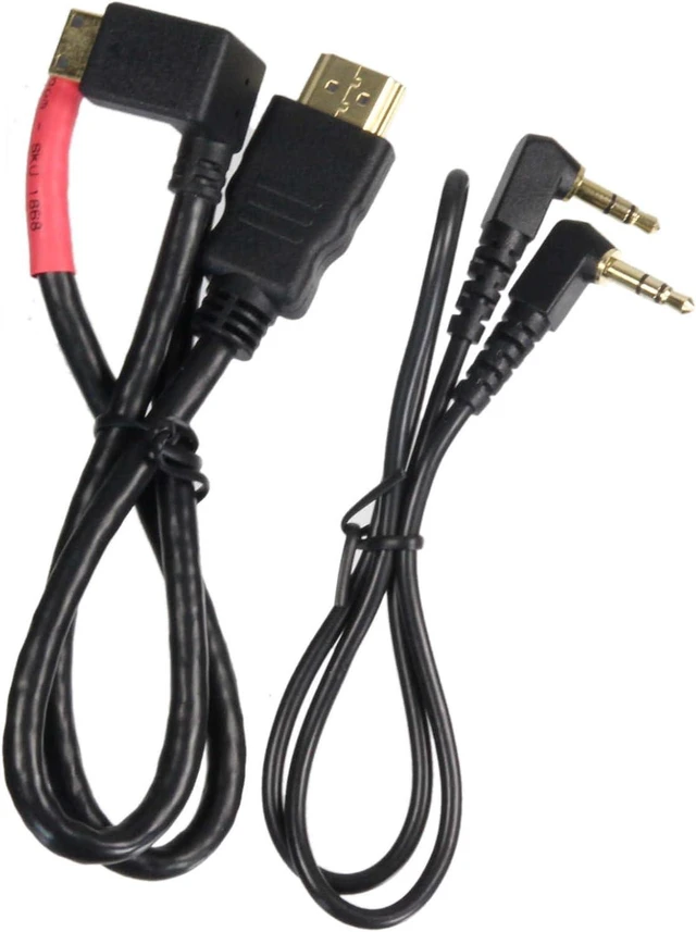 Main image of ALZO DSLR Video HDMI Right Angle 2 Short Cord Cable Kit Red for Canon- incl. Canon 60D & Sony A580 - for Connecting LCD Monitor & Microphone Mixer
