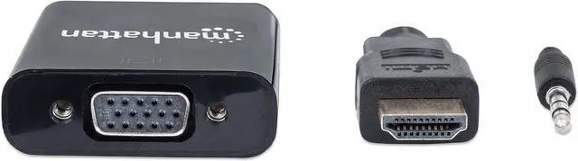 Alt view image 3 of 7 - Manhattan HDMI (Male) - VGA (Female) Converter Black 151450