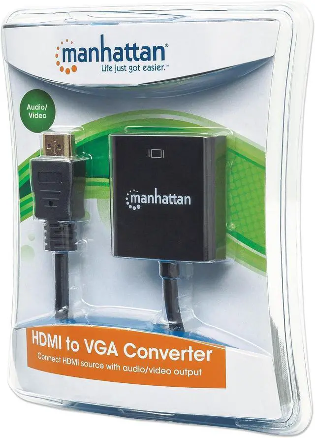 Alt view image 7 of 7 - Manhattan HDMI (Male) - VGA (Female) Converter Black 151450