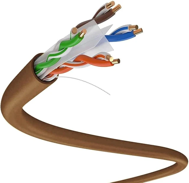 Main image of Dripstone CAT6 Ethernet Cable 1000ft Bulk Network LAN Wire 23AWG Solid UTP 550MHz High-Speed Internet Cable Gaming, Streaming, Office, Home Use, Pull Box, Cat6 Bulk, Stable Connectivity - Brown