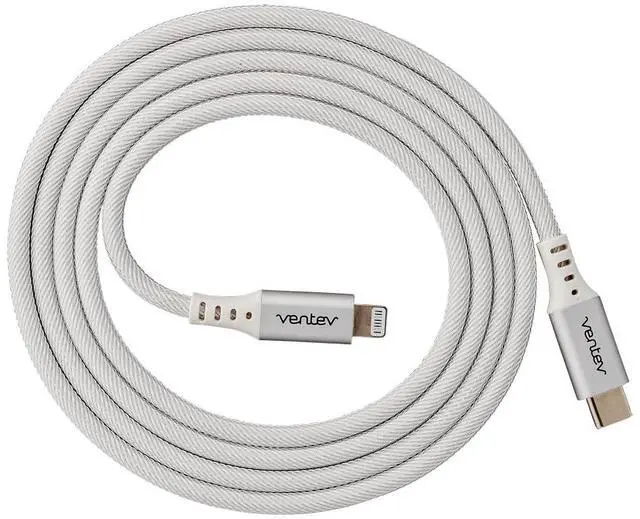 Main image of Ventev - chargesync Alloy USB C to Apple Lightning Cable 4ft - White