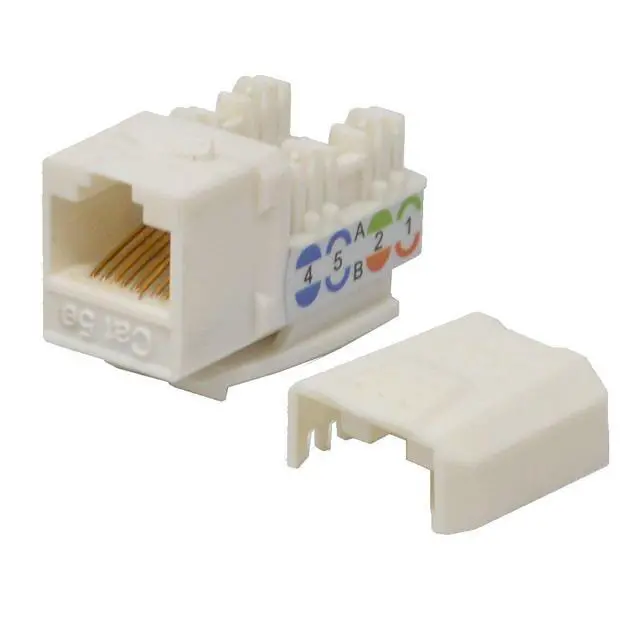 Alt view image 2 of 4 - Keystone Jack Cat5e White Network Ethernet 110 Punchdown 8p8c (100 Pack)