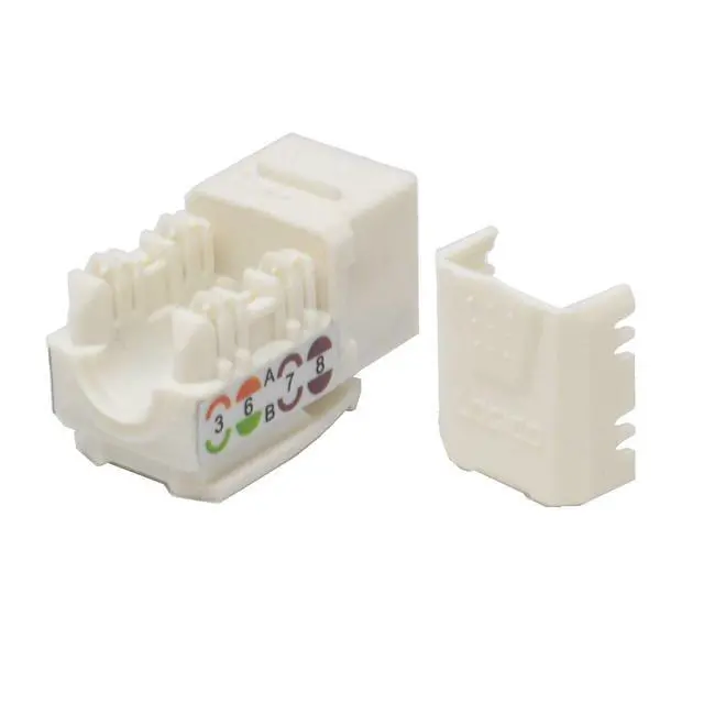 Alt view image 3 of 4 - Keystone Jack Cat5e White Network Ethernet 110 Punchdown 8p8c (100 Pack)