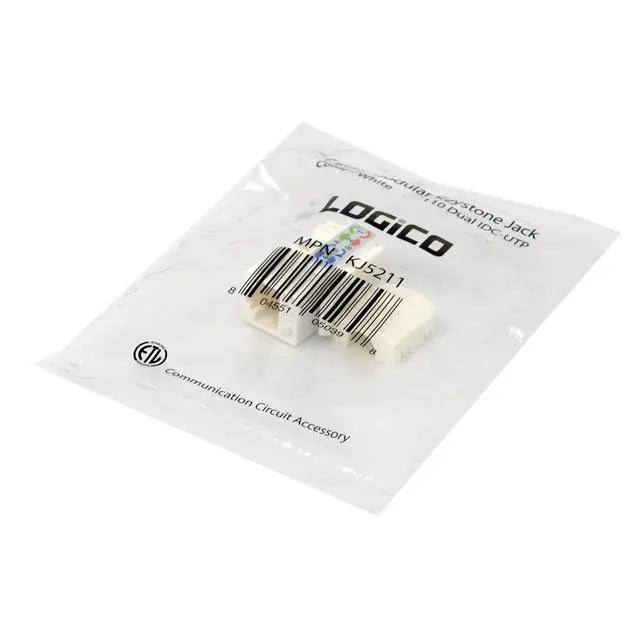 Alt view image 4 of 4 - Keystone Jack Cat5e White Network Ethernet 110 Punchdown 8p8c (100 Pack)