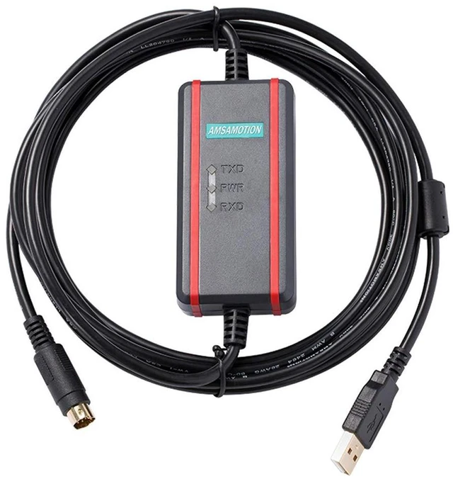 Main image of AMSAMOTION USB-SC09-FX for Mitsubishi FX1N FX2N FX1S FX3U Series PLC Programming Cable Data Download Cable (FTDI Isolated Type)