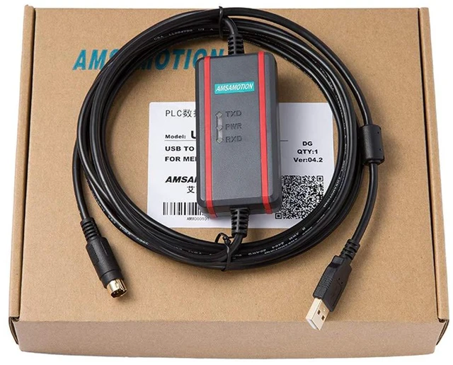 Alt view image 3 of 7 - AMSAMOTION USB-SC09-FX for Mitsubishi FX1N FX2N FX1S FX3U Series PLC Programming Cable Data Download Cable (FTDI Isolated Type)